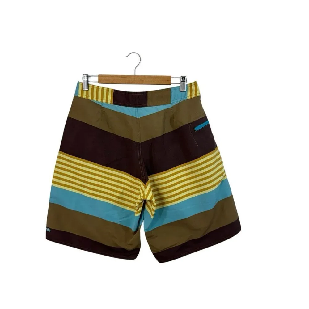 Patagonia 32 Wavefarer Board Shorts Swim Tie Waist Striped Beach Mens
